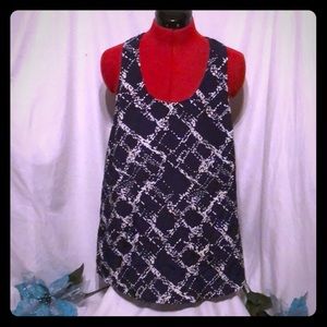 Navy blue and white shirt